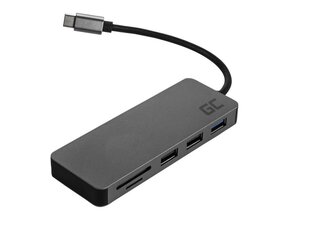 Переходник Green Cell USB-C HUB 7 в 1 USB 3.0, 2xUSB 2.0, HDMI 4K, microSD, SD, DEX цена и информация | Адаптеры, USB-разветвители | pigu.lt