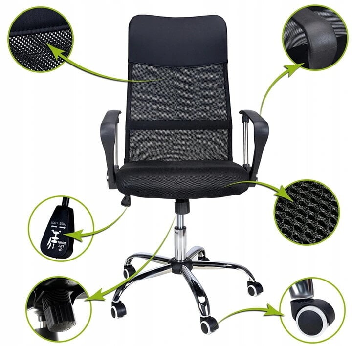 Biuro kėdė Calviano Xenos Compact, juoda kaina ir informacija | Biuro kėdės | pigu.lt