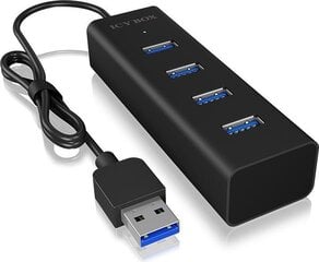 HUB USB Icy Box IB-HUB1409-U3 USB 3.0 (NUICYUS4P000012) цена и информация | Адаптеры, USB-разветвители | pigu.lt