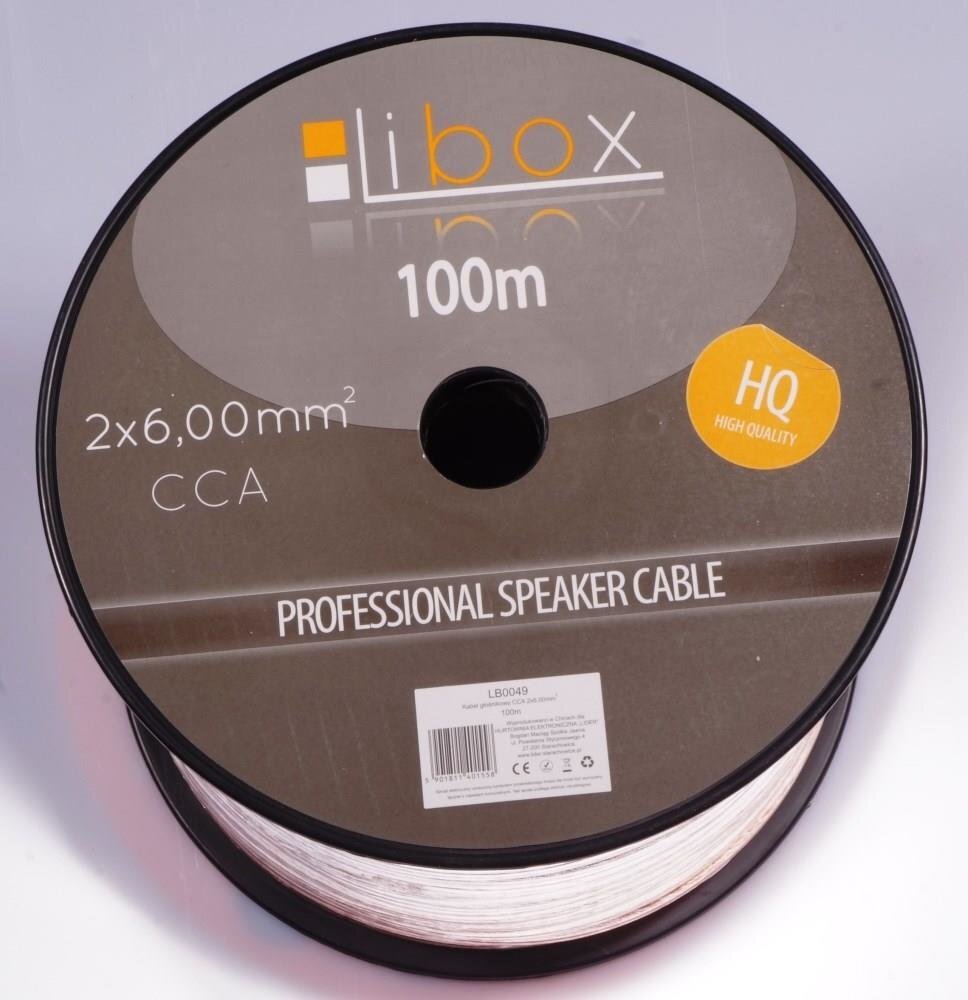 Libox 2 x 6.00 mm, 100 m цена и информация | Kabeliai ir laidai | pigu.lt