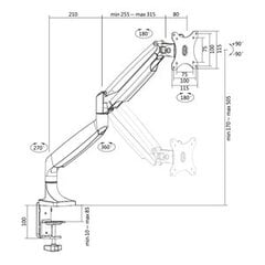 LogiLink® ,BP0042, Alumium monitor desk цена и информация | Аксессуары для фотоаппаратов | pigu.lt