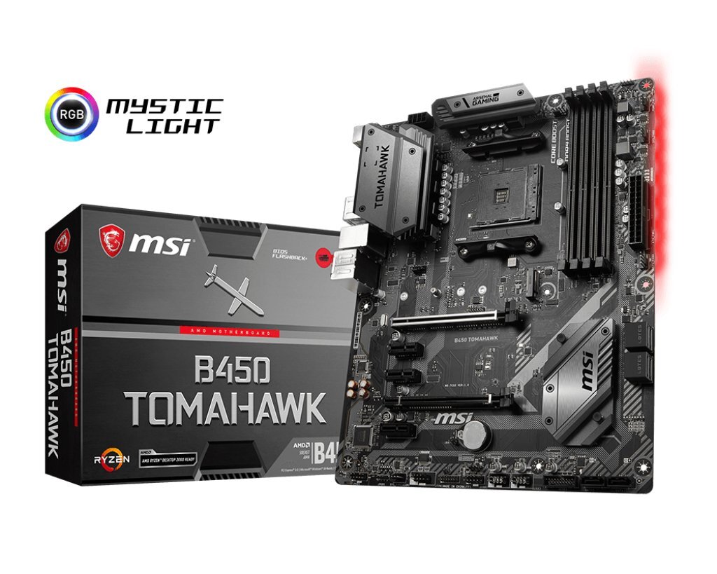 MSI B450 TOMAHAWK цена и информация | Pagrindinės plokštės | pigu.lt