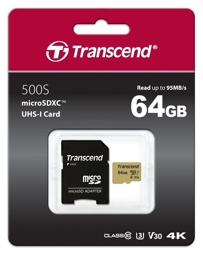Transcend MicroSDXC 64GB (+SD Adapter) kaina ir informacija | Atminties kortelės telefonams | pigu.lt
