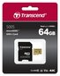 Transcend MicroSDXC 64GB (+SD Adapter) kaina ir informacija | Atminties kortelės telefonams | pigu.lt