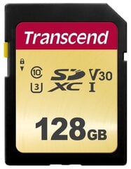 TRANSCEND SDXC UHS-3/V30, 128Гб, MLC цена и информация | Карты памяти для телефонов | pigu.lt