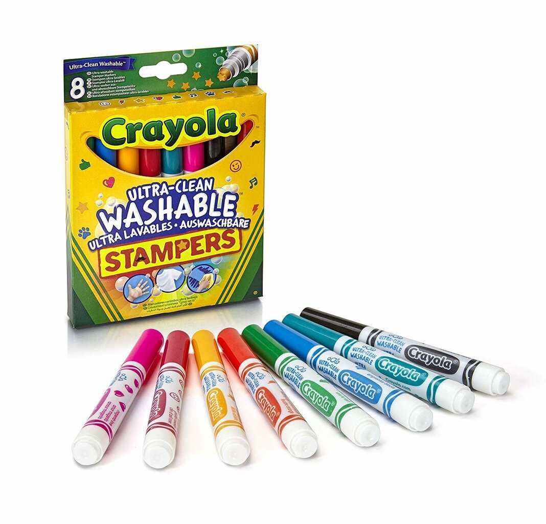 Flomasteriai su antspaudais Crayola, 8 vnt. kaina ir informacija | Piešimo, tapybos, lipdymo reikmenys | pigu.lt