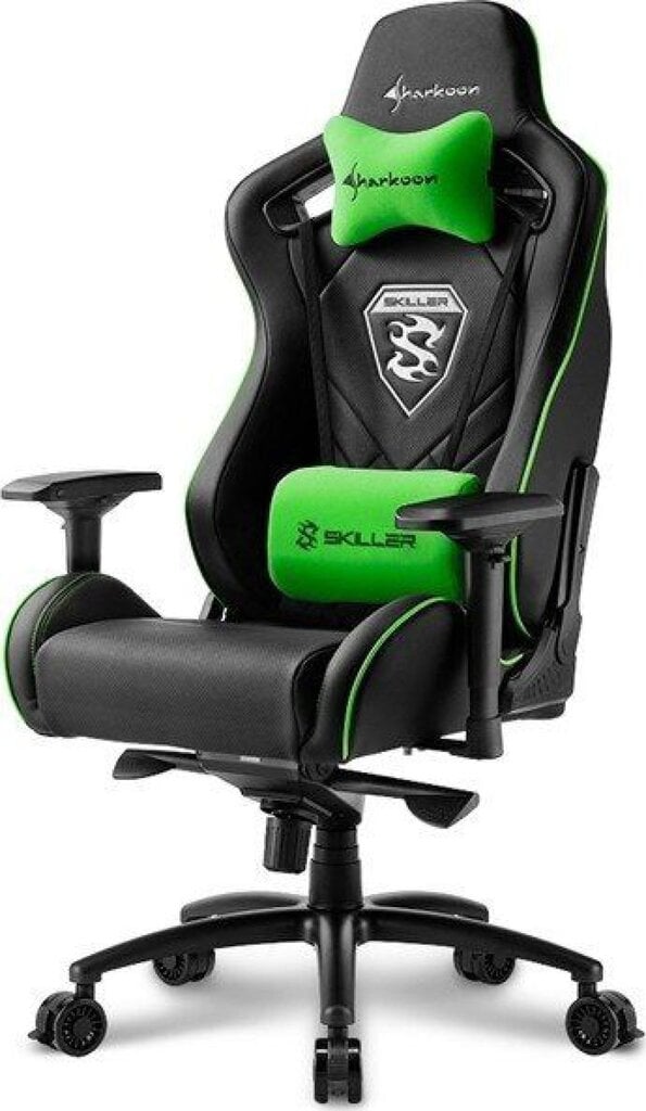 Žaidimų kėdė Sharkoon Skiller SGS4, juoda/žalia цена и информация | Biuro kėdės | pigu.lt