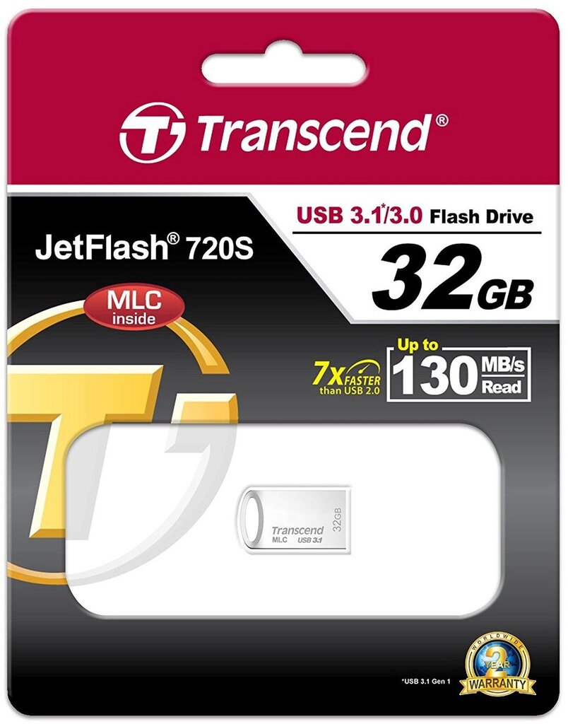 Transcend JetFlash 720 32GB USB 3.1 kaina ir informacija | USB laikmenos | pigu.lt