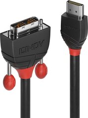 КАБЕЛЬ HDMI-DVI 3М/ЧЕРНЫЙ 36273 LINDY цена и информация | Кабели и провода | pigu.lt