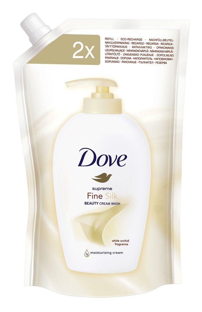 Skysto muilo papildymas Dove Caring Fine Silk 500 ml kaina ir informacija | Muilai | pigu.lt