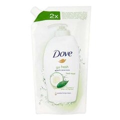 Skysto muilo papildymas Dove Caring Cucumber & Green Tea Scent 500 ml kaina ir informacija | Muilai | pigu.lt