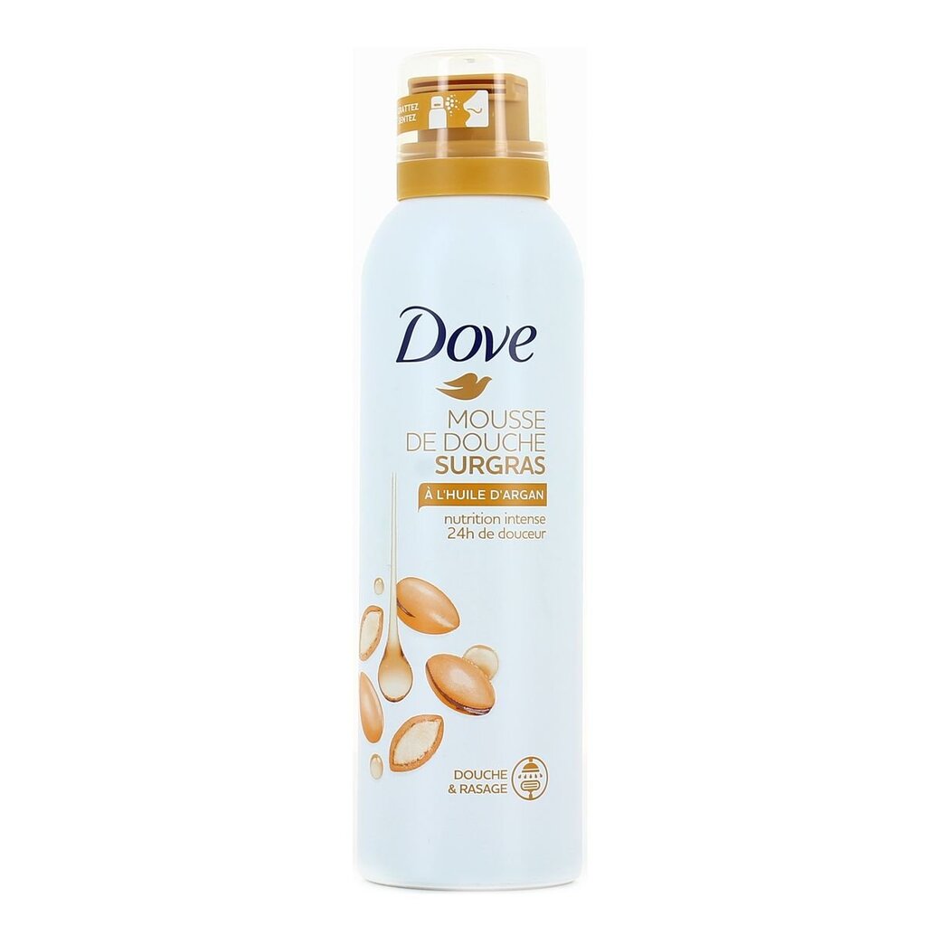 Putų pavidalo dušo želė su argano aliejumi Dove Shower Mousse, 200 ml kaina ir informacija | Dušo želė, aliejai | pigu.lt