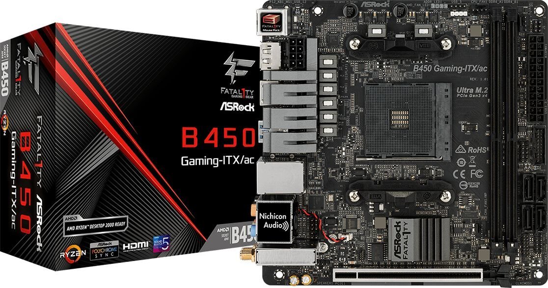 ASRock B450 GAMING-ITX/AC kaina ir informacija | Pagrindinės plokštės | pigu.lt