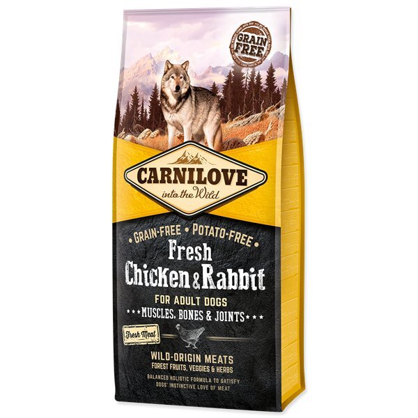 Carnilove Fresh Chicken&Rabbit suaugusiems šunims 12 kg kaina ir informacija | Sausas maistas šunims | pigu.lt