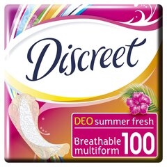 Hig.įkl.DISCREET Summer Fr.100vnt kaina ir informacija | Tamponai, higieniniai paketai, įklotai | pigu.lt