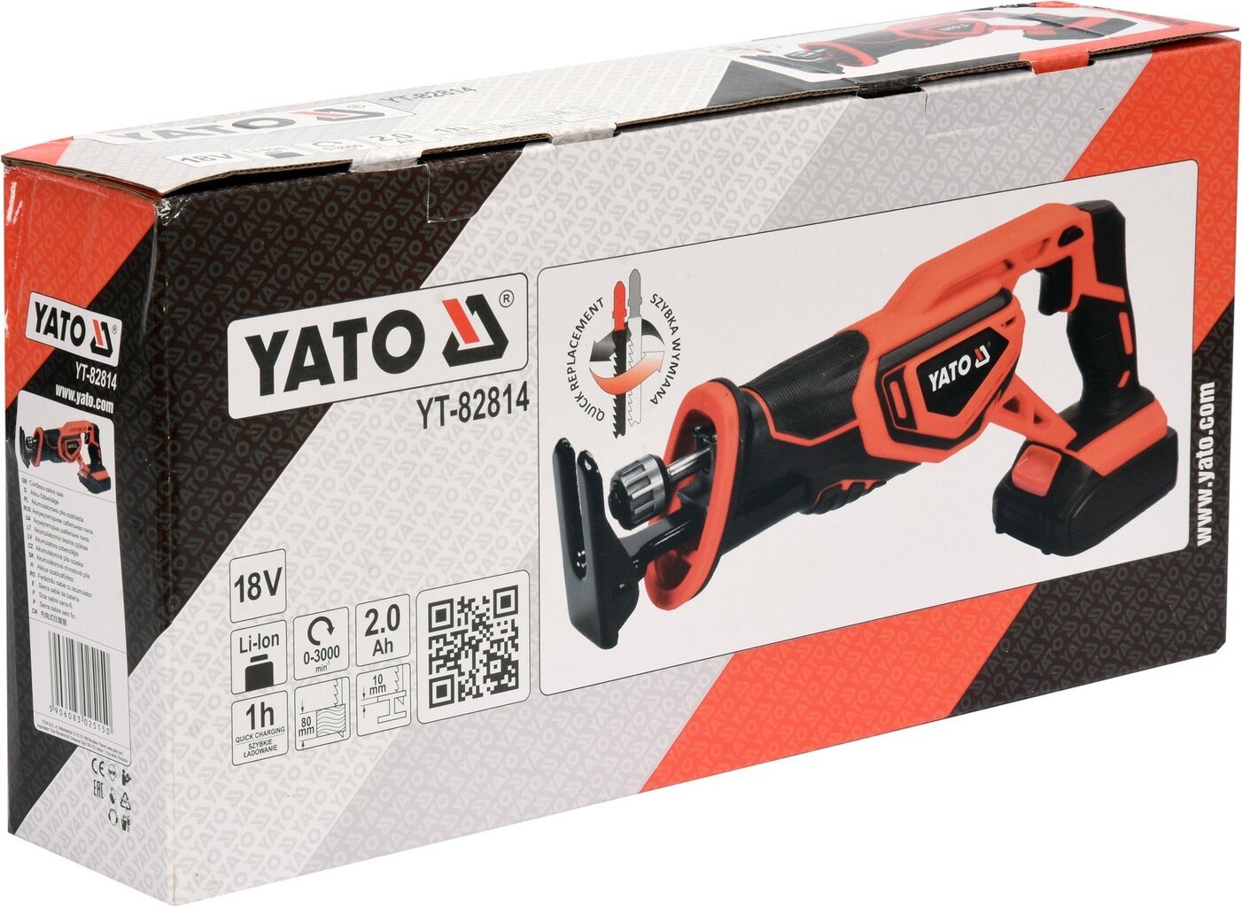 Akumuliatorinis tiesinis siaurapjūklis Yato YT-82814 18V kaina ir informacija | Pjūklai, pjovimo staklės | pigu.lt