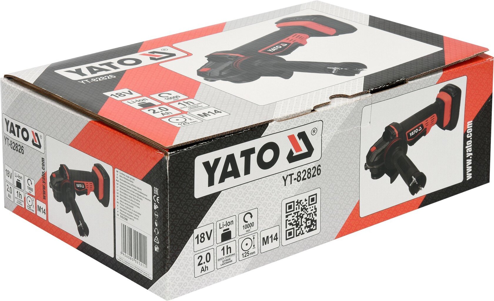 Kampinis šlifuoklis akumuliatorinis 18V Li-ion Yato YT-82826 kaina ir informacija | Šlifuokliai | pigu.lt