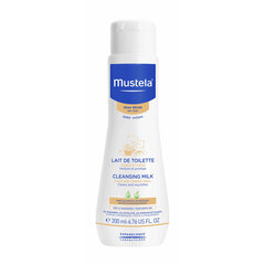 Очищающее молочко Mustela Dry Skin Cleansing Milk Face and Diaper для детей 200 мл цена и информация | Косметика для мам и детей | pigu.lt