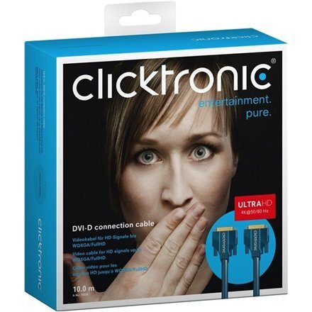 Clicktronic DVI-D male Dual-Link, 10 m kaina ir informacija | Kabeliai ir laidai | pigu.lt