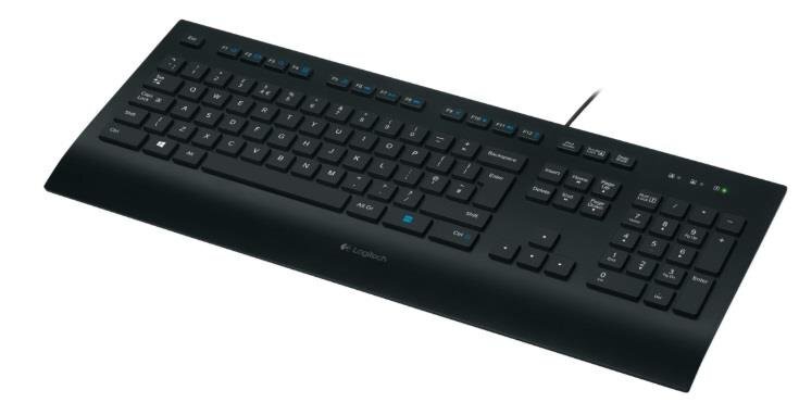 Laidinė klaviatūra Logitech K280E (DE), juoda цена и информация | Klaviatūros | pigu.lt