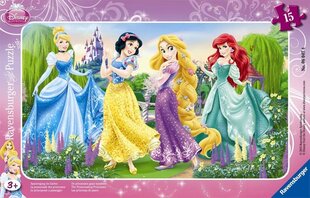 Dėlionė "Princesių pasivaikščiojimas" Ravensburger Disney Princess, 6047, 15 d. kaina ir informacija | Dėlionės (puzzle) | pigu.lt