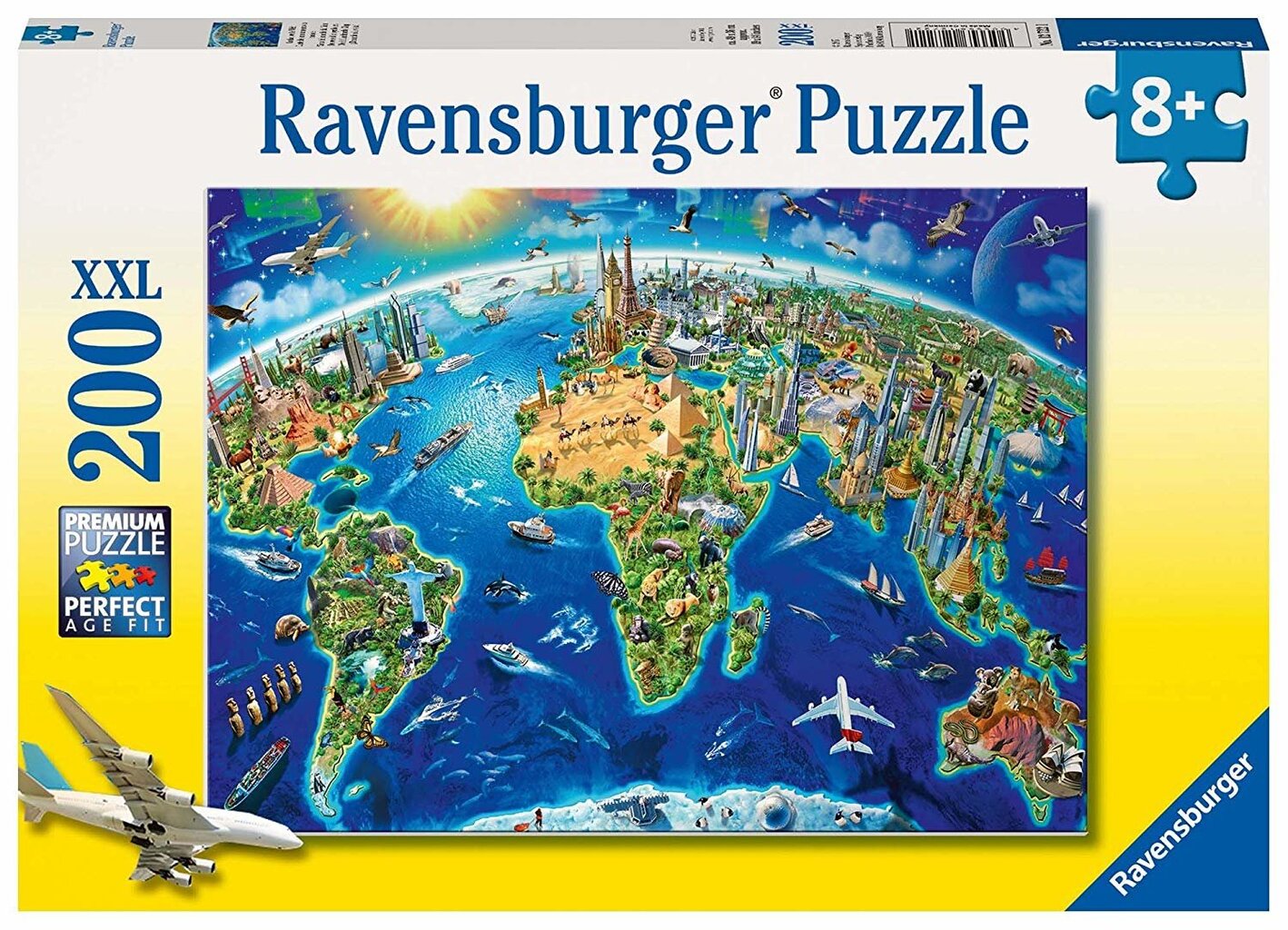 Dėlionė "Platusis pasaulis" Ravensburger, 12722, 200 d. kaina ir informacija | Dėlionės (puzzle) | pigu.lt