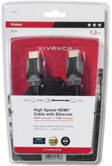 Vivanco кабель HDMI - HDMI 1.5 м плоский (47103) цена и информация | Кабели и провода | pigu.lt