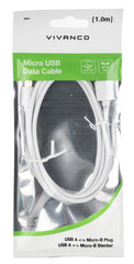 Vivanco кабель Polybag microUSB 1 м (39451) цена и информация | Кабели для телефонов | pigu.lt