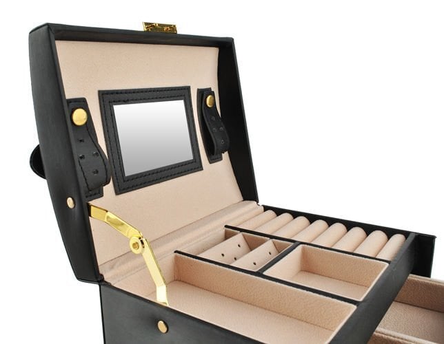 Papuošalų dėžutė, juoda kaina ir informacija | Interjero detalės | pigu.lt