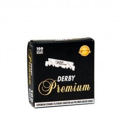 Vienašmeniai peiliukai Derby Premium, 100 vnt. kaina ir informacija | Skutimosi priemonės ir kosmetika | pigu.lt