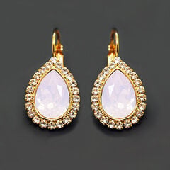 Auskarai moterims DiamondSky „Celestial Drop (Rose Water Opal)“ su Swarovski kristalais kaina ir informacija | Auskarai | pigu.lt