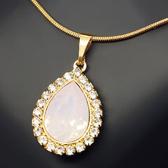 Кулон "Небесная Капля (Rose Water Opal)" с кристаллами Swarovski™ цена и информация | Женское колье | pigu.lt