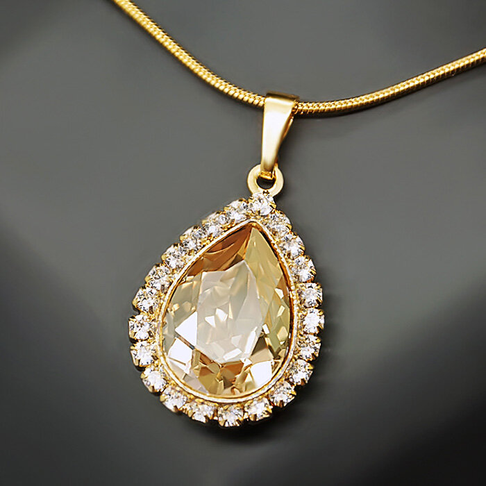 Papuošalų rinkinys moterims DiamondSky Celestial Drop (Golden Shadow) su Swarovski kristalais