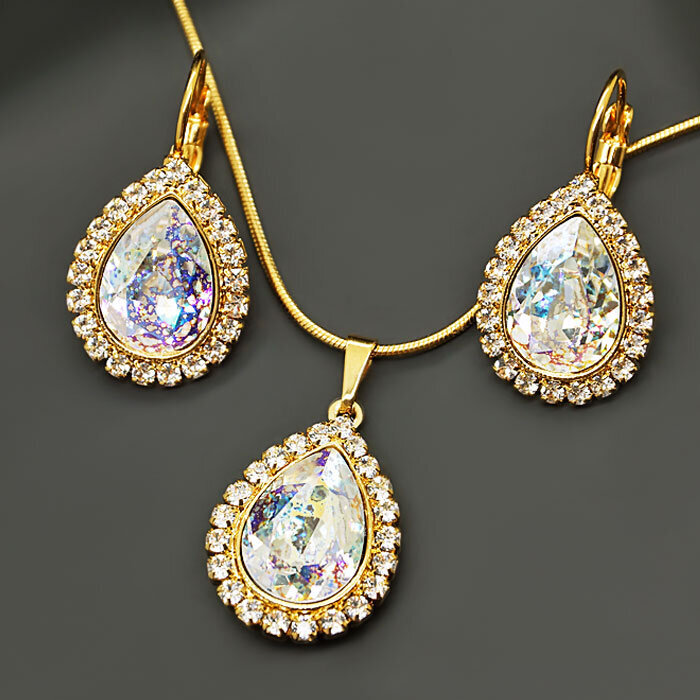 Papuošalų rinkinys moterims DiamondSky Celestial Drop (White Patina) su Swarovski kristalais kaina ir informacija | Papuošalų rinkiniai | pigu.lt