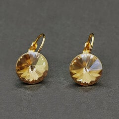 Серьги "Кларис II (Golden Shadow)" с кристаллами Swarovski™ цена и информация | Серьги | pigu.lt