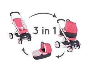 Коляска кукольная с люлькой Smoby Maxi - Cosi Confort 3 в 1 цена и информация | Игрушки для девочек | pigu.lt