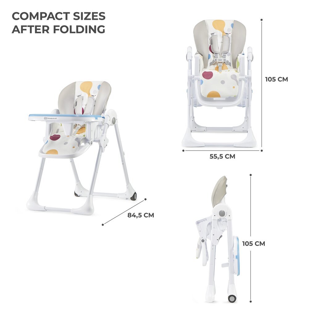 Maitinimo kėdutė KinderKraft Yummy, multi kaina ir informacija | Maitinimo kėdutės | pigu.lt