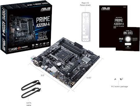 Asus Prime A320M-A цена и информация | Pagrindinės plokštės | pigu.lt