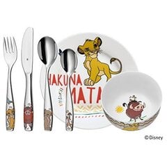 Набор детских столовых приборов и посуды WMF Disney Lõvikuningas из 6 предметов цена и информация | Детская посуда, контейнеры для молока и еды | pigu.lt