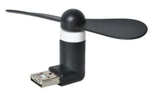 Mikro USB ventiliatorius, juodas kaina ir informacija | Ventiliatoriai | pigu.lt