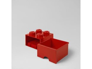 LEGO блок для хранения, 4 красный цена и информация | Ящики для вещей | pigu.lt