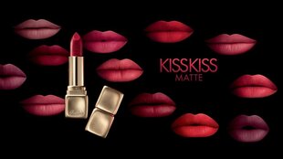 Lūpų dažai Guerlain KissKiss Matte 3,5 g, M375 Flaming Rose цена и информация | Помады, бальзамы, блеск для губ | pigu.lt