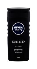 Гель для душа Nivea Men Deep мужчинам 250 мл цена и информация | Масла, гели для душа | pigu.lt