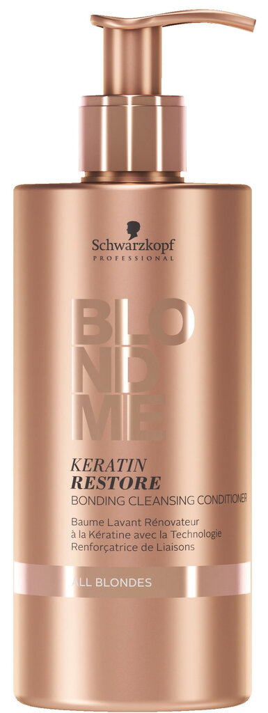 Atstatomasis plaukų kondicionierius šviesiems ir šviesintiems plaukams Schwarzkopf Professional BlondMe Keratin Restore Bonding 500 ml цена и информация | Balzamai, kondicionieriai | pigu.lt