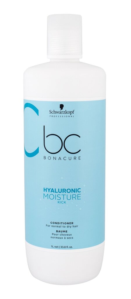 Drėkinamasis plaukų kondicionierius sausiems plaukams Schwarzkopf Professional BC Bonacure Hyaluronic Moisture Kick 1000 ml kaina ir informacija | Balzamai, kondicionieriai | pigu.lt