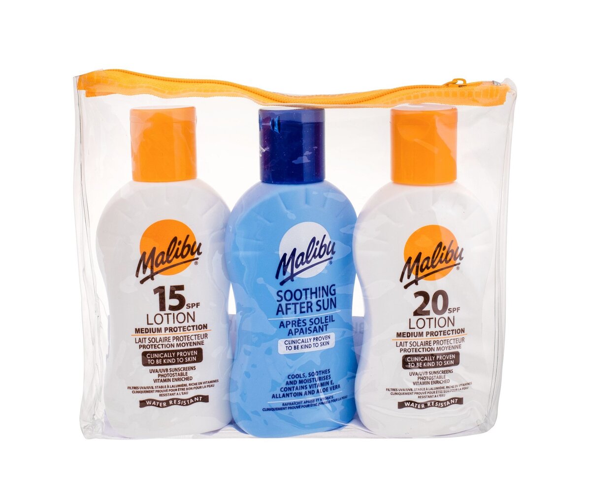 Rinkinys Malibu: apsauginis losjonas nuo saulės SPF 15 100 ml + SPF 20 100 ml+ losjonas po deginimosi 100 ml kaina ir informacija | Kremai nuo saulės | pigu.lt