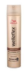 Лак для волос супер сильной фиксации Wella Wellaflex Mega Strong Hold 250 мл цена и информация | Средства для укладки волос | pigu.lt