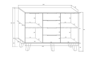 Komoda Sven 2D4S, balta kaina ir informacija | Komodos | pigu.lt