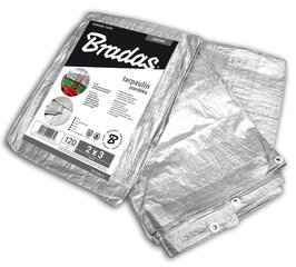 Sustiprintas sodo tentas Bradas Silver 3m x 5m, 120 g m2 kaina ir informacija | Sodo įrankiai | pigu.lt