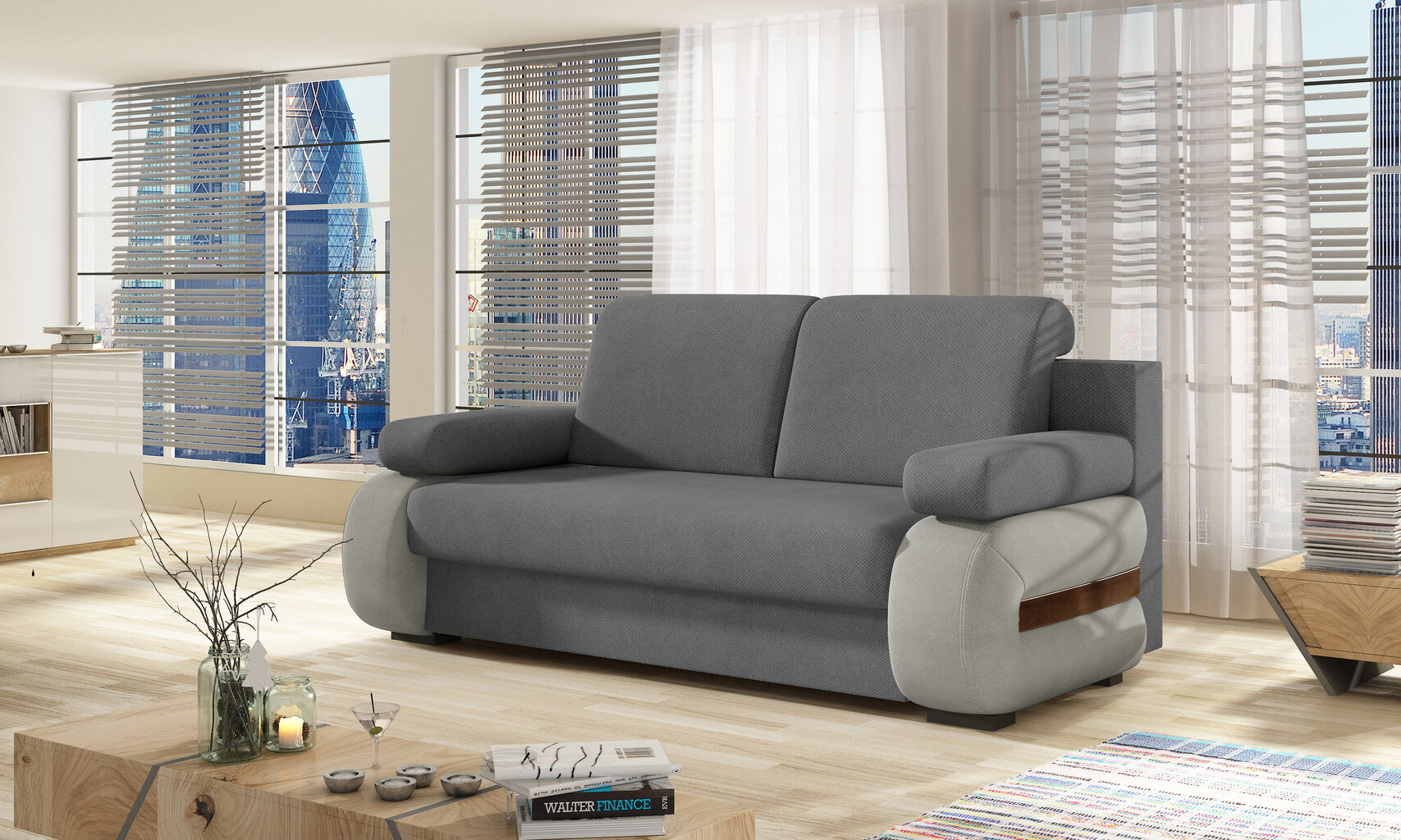 Sofa NORE Laura, pilka kaina ir informacija | Sofos | pigu.lt